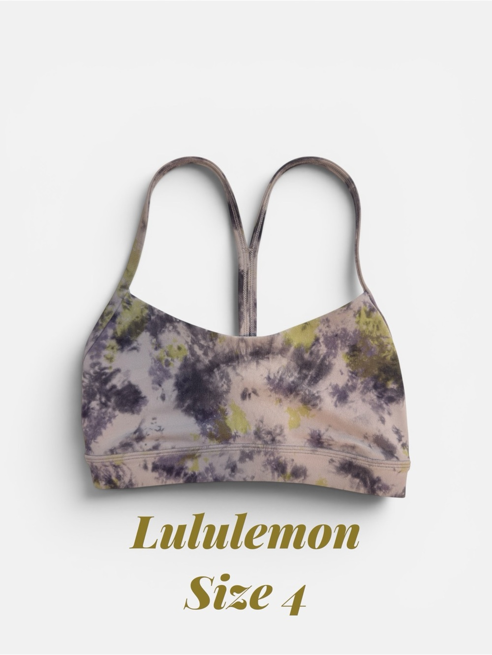 lululemon athletica Tie-Dye Strappy Sports Bra - Purple/Olive/Tan